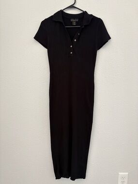 House of Harlow 1960 Black Ribbed Polo Long Dress (size S)
